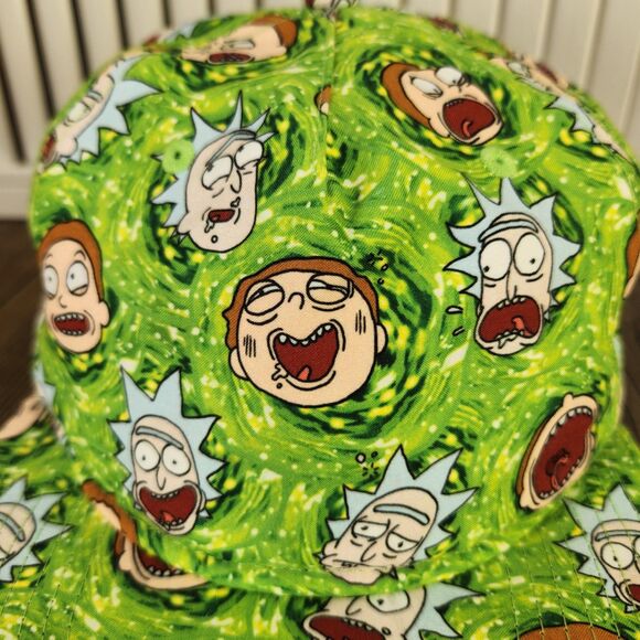 Rick & Morty Snapback Hat BioWorld Green Portal Faces Cartoon Network Adult Swim - Picture 3 of 11